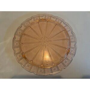 Jeanette "Doric" Pink Depression Glass 3 legged Cake Plate 1930's 10 1/4 inch